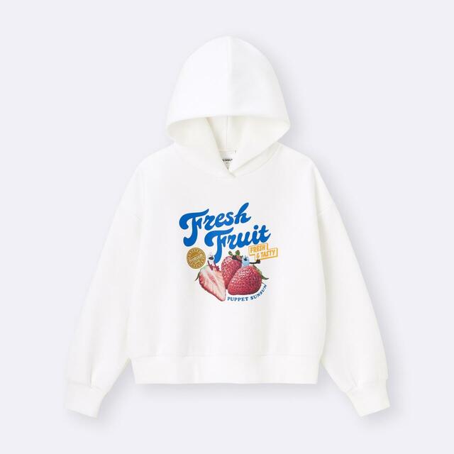 【GU×パペットスンスン】GIRLSヘビーウェイトスウェットパーカJR パペットスンスン（税込2,290円）