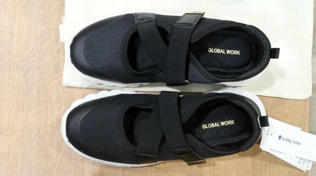 【GLOBAL WORK エアかるクッションベルトスニーカー】抗菌防臭機能のあるパーツで清潔感が長続きします♪