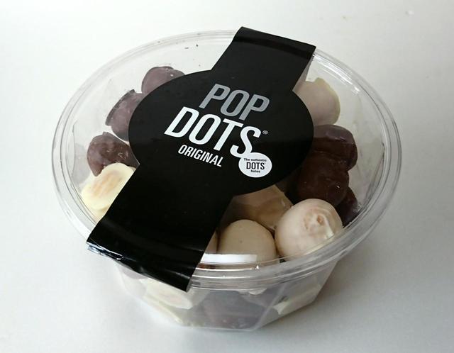 【コストコ POP DOTS(ポップドッツ) 960g 1698円】バケツのようなケースに、たっぷり960g入り!