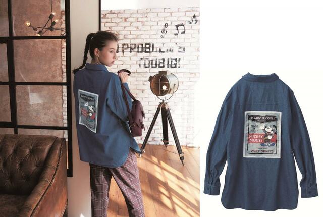 デニムシャツ 5,490円|ディズニーファンタジーショップ「ミッキーマウス タイムスリップ」