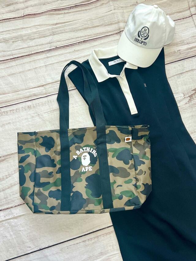 ブラックのポロドレスに合わせてみました