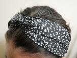 【ファッションセンターしまむら ヘアアクセサリー】ヒョウガラクロスカチューシャ 中黒