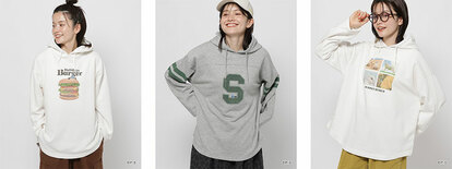 ニコアンド　パペットスンスン　フーディープルオーバー　ハンバーガー ニコアンド パペットスンスン フーディープルオーバー