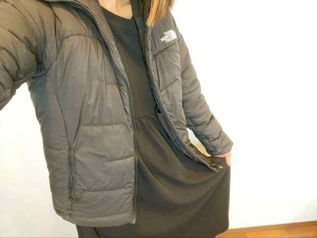 【coca エンボス加工 Aラインワンピース 】寒い時期はカジュアルにダウン合わせも良さそう