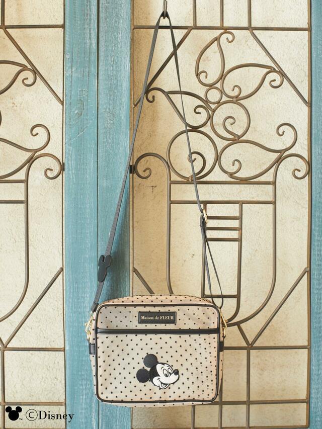 ドットメッシュショルダー ¥8,800｜Maison de FLEUR「Mickey Mouse＆Minnie Mouse/レトロフェイスアートシリーズ」