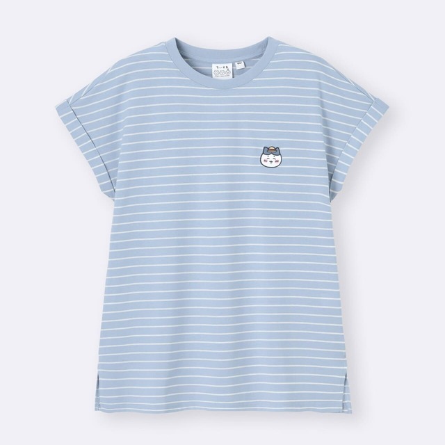 【ちいかわ×GU】「ボーダーT CHIIKAWA」1,290円／胸元にはちいかわたちのワンポイントが