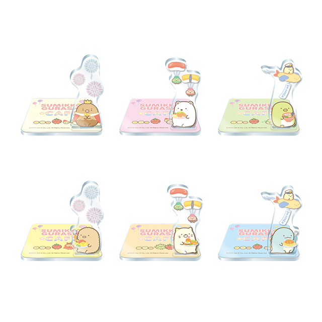アクリルスタンドコースター(全6種)各900円(税込各990円)|すみっコぐらしカフェ ~ようこそ!たべもの王国~