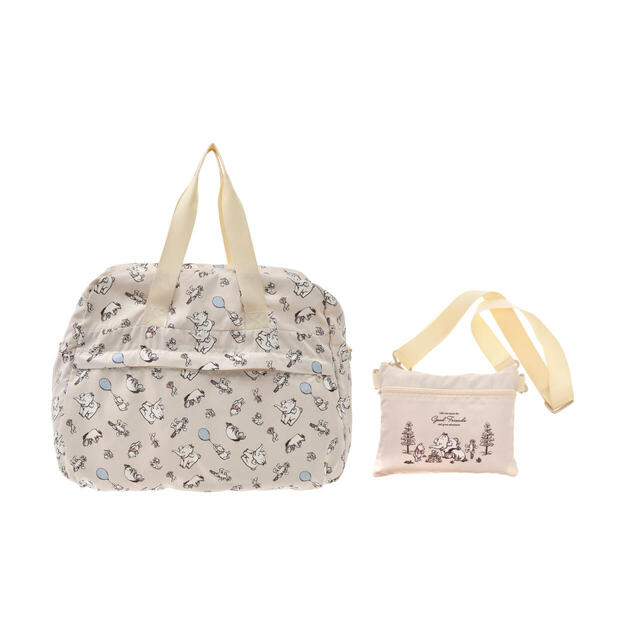 プー&フレンズ ボストンバッグ 折りたたみ式 ポーチ入り 4WAY POOH TRAVEL 3,800円