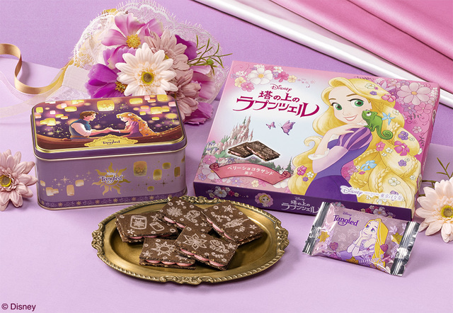 塔の上のラプンツェル/ベリーショコラサンド 8枚入 1,100円、スペシャル缶(14枚入) 2,100円｜Disney SWEETS COLLECTION by 東京ばな奈