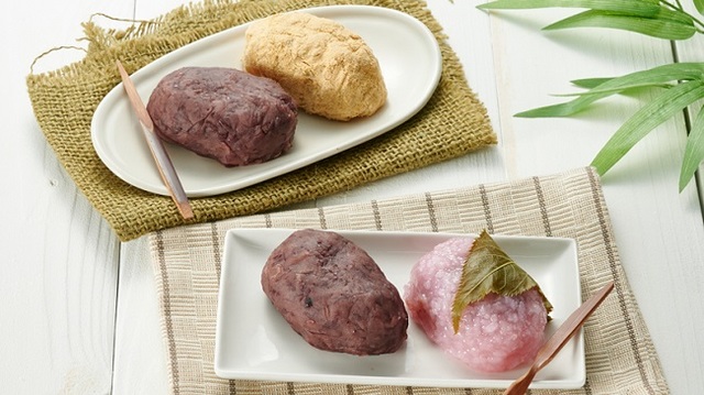 おはぎ・道明寺 2個／おはぎ(つぶ・きな粉)