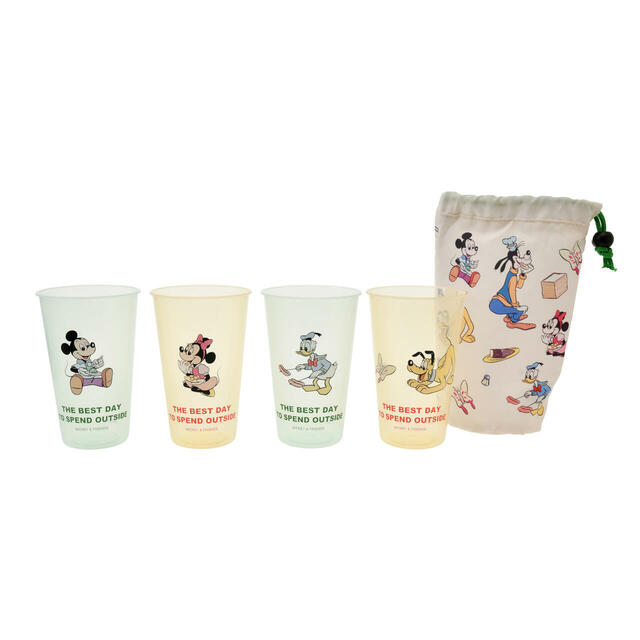 ミッキー&フレンズ コップ セット ポーチ入り SPRING PICNIC 2,400円