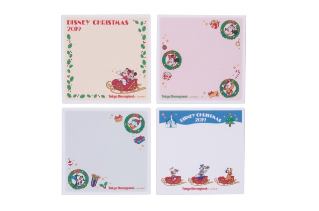 メモ 920円｜縦約7×横約7×高さ約7.5cm 4絵柄｜東京ディズニーリゾート「ディズニー・クリスマス」2019｜販売店舗：東京ディズニーランド「グランドエンポーリアム」