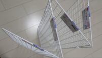 【ワイヤーネット活用術 部屋干し用パネル】問題なく自立します