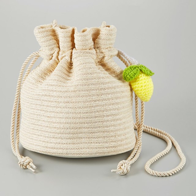 ニットドローストリングバッグ