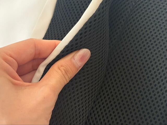 【ワークマン 軽量3レイヤーポケットマザーズリュック】ショルダーベルトはクッション性が良く、長時間背負っても疲れにくいです◎