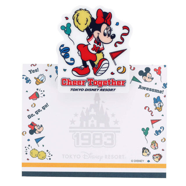 クリップ（メモ付） 800円｜東京ディズニーリゾート「ポンポンを持ったミッキーたちが元気に盛り上げてくれるグッズ」｜販売店舗：東京ディズニーランド「グランドエンポーリアム」、東京ディズニーシー「エンポーリオ」｜発売日：2025年4月24日（木）
