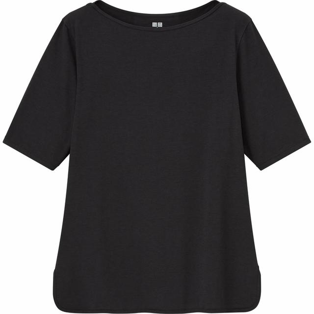 【UNIQLO（ユニクロ） × Theory（セオリー） コラボレーション第二弾】エアリズムボートネックTシャツ（5分袖）