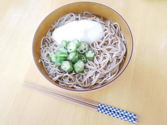 こちらも超簡単にとろろとオクラのそばが完成！