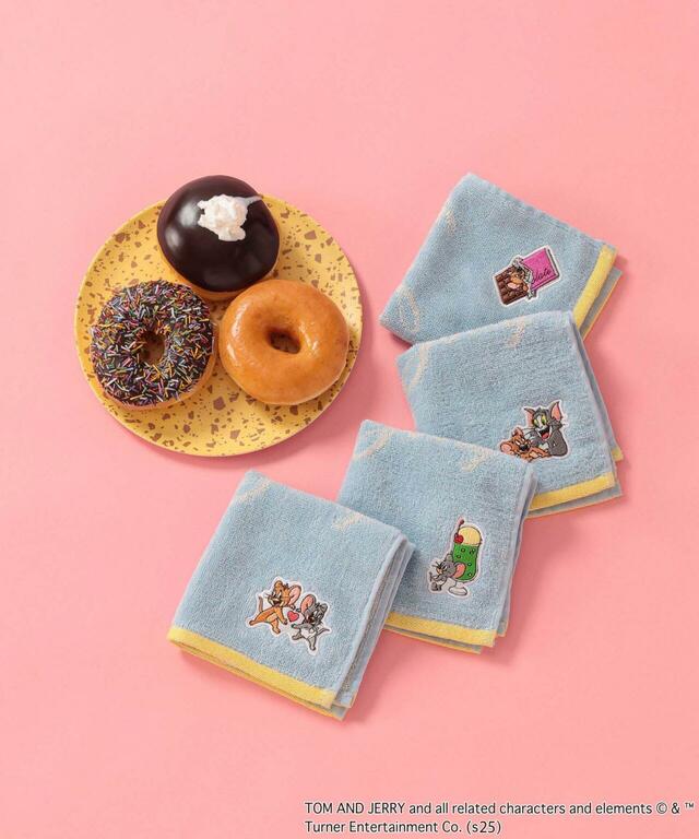 【GLOBAL WORK KIDS×トムとジェリー】TOM and JERRYハンドタオル（税込990円）大きな刺繍ワッペンが目を引くハンドタオル！