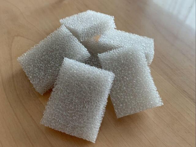 【ニトリ毎日とりかえキッチンスポンジ】ハサミで簡単に切れる