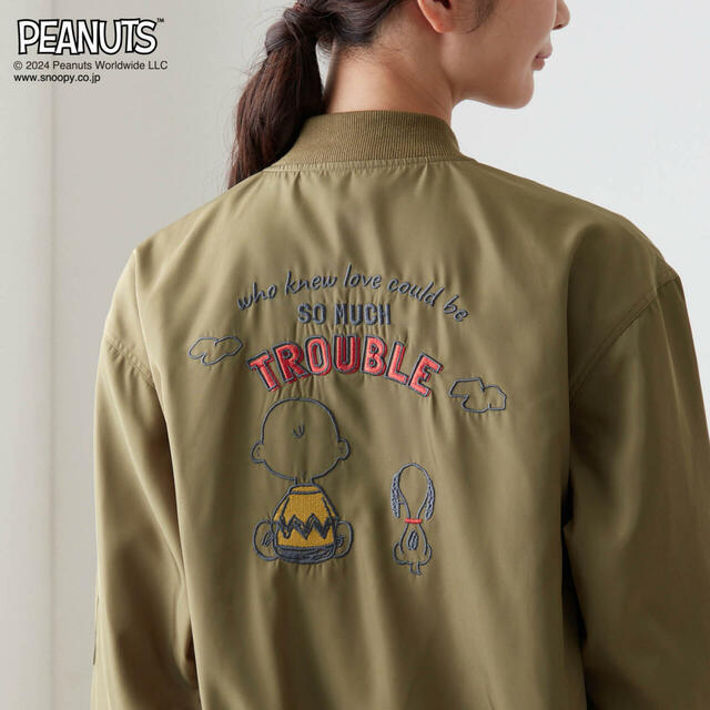 刺繍入りツイルブルゾン 「スヌーピー」