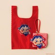 【ペコちゃん×Afternoon Tea LIVING】ポケッタブルバッグ ￥1,980、リール付きパスケース ￥2,970、チャーム付きジャカードミニタオル ￥1,100