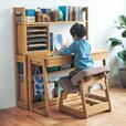 タモ材の収納にこだわったラック付き学習机 ＜幅80／幅100cm＞｜￥ 59,900～72,900 （税込）