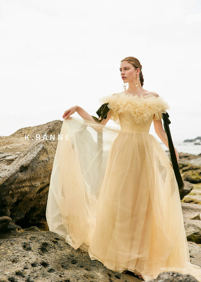 クラウディア|「K.RANNE-クランネ-」新作ウェディングドレス|KNE0045_Beige