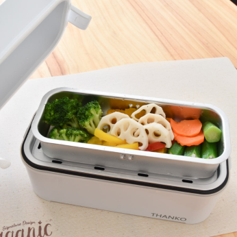 サンコー「お米もおかずもこれ一台！2段式超高速弁当箱炊飯器」