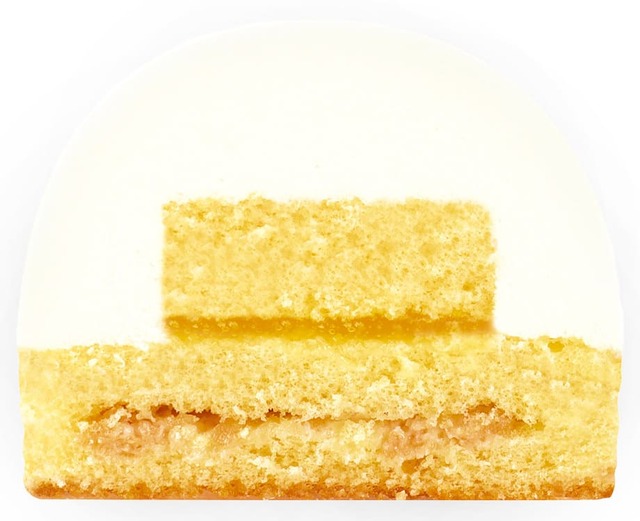 【ペコちゃん×しろたん】しろたんのふわふわミルキーレアチーズ断面イメージ