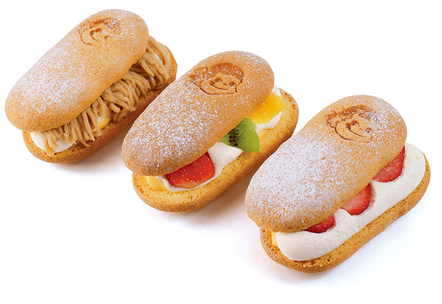 「ポケットショートケーキ」＜価格：各540円（税込）＞【「不二家 銀座」が西武池袋本店にオープン！ふわふわブッセ生地にペコちゃんの焼印が可愛い「ポケットショートケーキ」販売！】