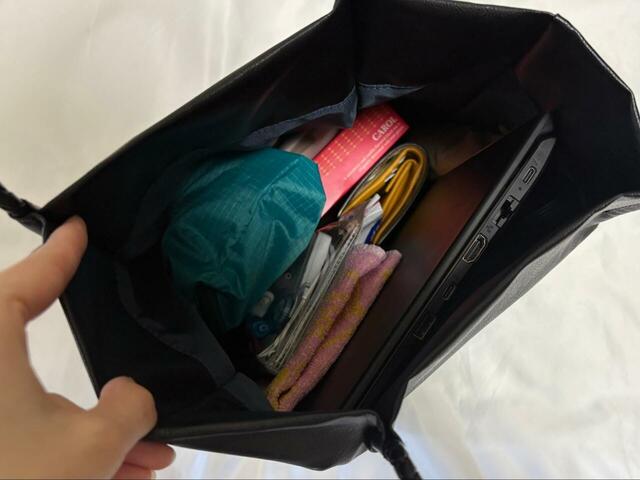 【ロペピクニック　洗えるメッシュハンドルトートバッグ】中が見やすく、荷物の出し入れもしやすいです◎