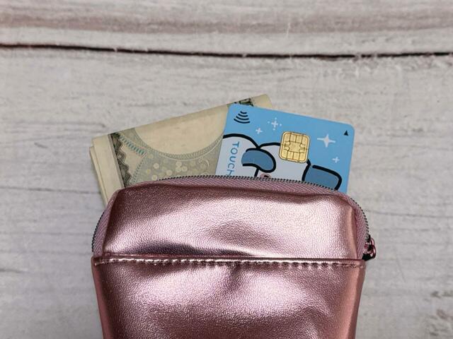 二つ折りの紙幣も収納可能。ミニ財布的に使ってもOK！