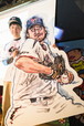 『プロ野球画報』イベント／褒められたくて…で描いた、ながさわによる石井一久のイラストをパネルに