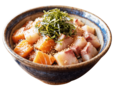 「サーモンとブリ」<価格:1,000円(税込)>【“刺身食べ放題”で話題の『漁港食堂 秦野店』がリニューアルオープン!海鮮丼・定食・海鮮だし茶漬けなど、さらにメニューが充実!】