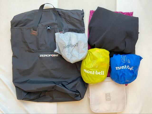 【mont-bell ギアコンテナL】大人1人・子ども2人の一泊旅行を想定して、最低限の荷物を詰めてみると…