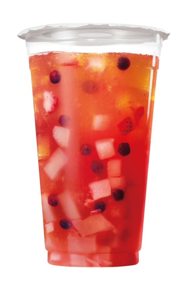 「台湾粉粿（フングイ）フルーツティピーチ＆ミックスベリー」＜価格：テイクアウト 540円/イートイン 550円＞【【ミスド】飲茶、ピザッタ、パイが台湾メニューになって登場！『ミスタードーナツ 台湾ゴハン祭り』開催！】