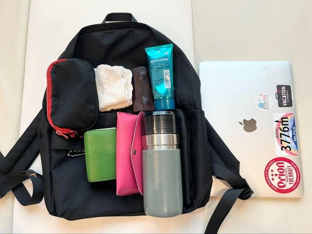 【coca ドロストコードバックパック】こんなにたくさんの荷物がスムーズに入りました！