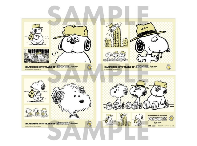 【ファミリーマート×スヌーピー】「スヌーピー シブリングス シール（全4種）」L判 300円／「ファミマプリント」で発売