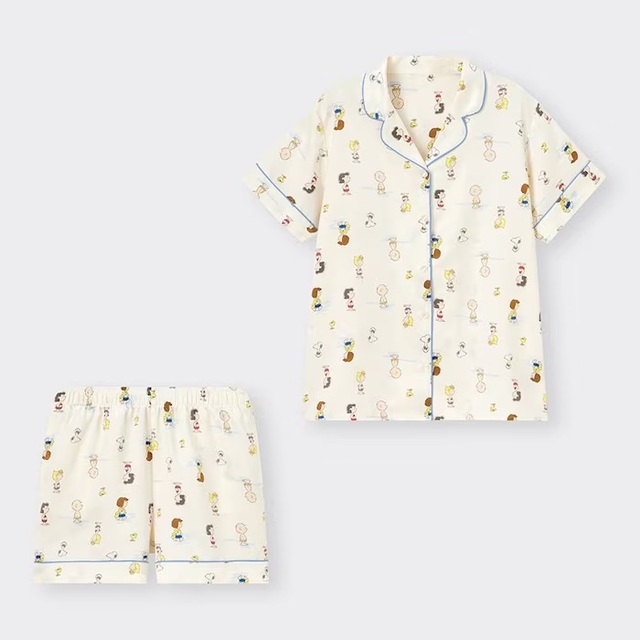 サテンパジャマ(半袖&ショートパンツ) Peanuts ¥2,990