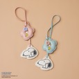 【サマンサタバサ「スヌーピー」コレクション】「ミラーバッグチャーム」（ピンクベージュ／ライトブルー）各￥7,700