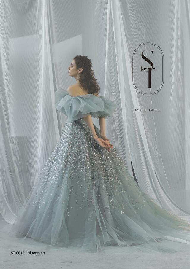 「ST」新作ウェディングドレス　ST-0015_BlueGreen