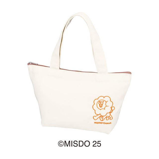 「ポン・デ・ライオンミニトート」＜サイズ：高さ約18.5cm×口前幅約33cm×底マチ約12cm＞【【ミスド福袋】「デコレーションキット」や「ポン・デ・リングのぬいぐるみ」が登場！『ミスド福袋2026』は、12月10日より予約スタート！】