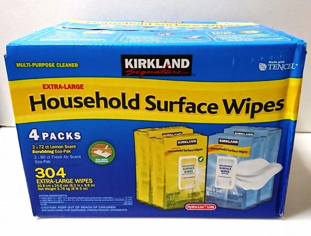 カークランドシグネチャー　ハウスホールドワイプ　4パック（計304枚）　1448円