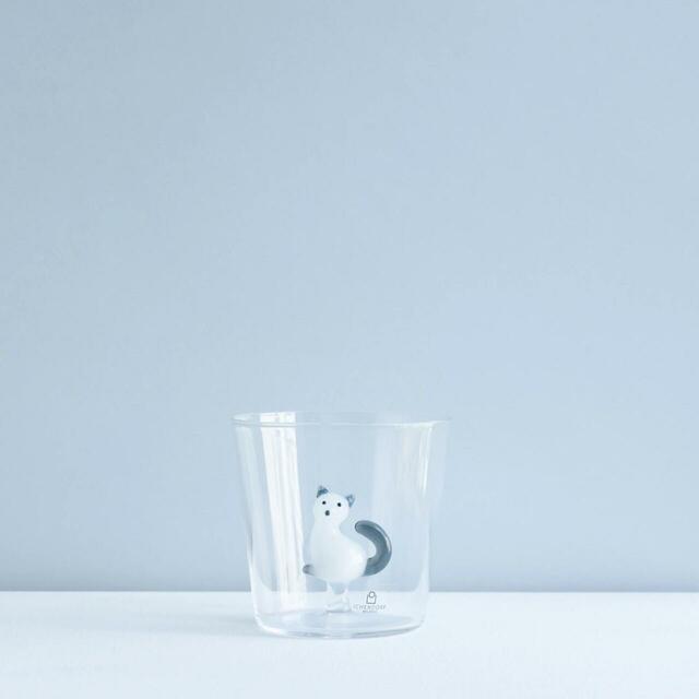 【新作】タンブラー（スモークグレーのしっぽのネコ）　価格：¥4,950（税込）【アレッサンドラ・バルデレスキの「ネコ×ガラス」の新作】