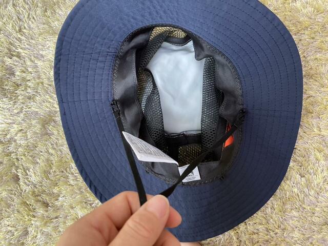 【ワークマン ラウンドメッシュサファリハット】あご紐付きで飛ばない