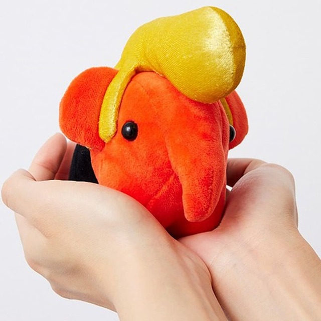 【ドムドムハンバーガー FANBOOK 2 努夢象 金リーゼントver. ボールチェーンぬいぐるみ】金色リーゼントの「ツッパリ」どむぞうくん