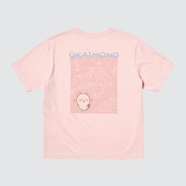 【ユニクロ「ちいかわ×ナガノのくま UT」】ウィメンズ/バックにはおかいものに行くくまをデザイン。フロントとストーリーが繋がります