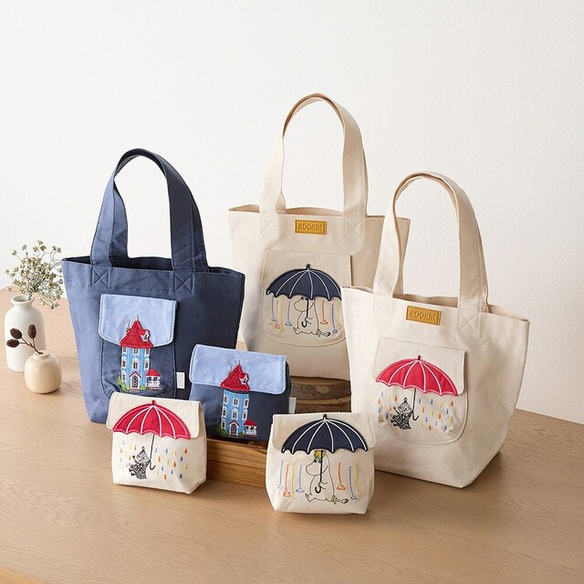 アップリケ刺繍がかわいいマグネット式ポーチ/ミニバッグ「ムーミン」1,650~ 3,850円(税込)