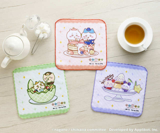 【『ちいかわぽけっと』新作グッズ第2弾】フルーツなハンドタオル（全3種）各825円※お1人様各1点まで